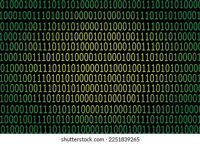 Binary computer program code, a vector illustration of randomly arranged zeros and ones that make up a programming language