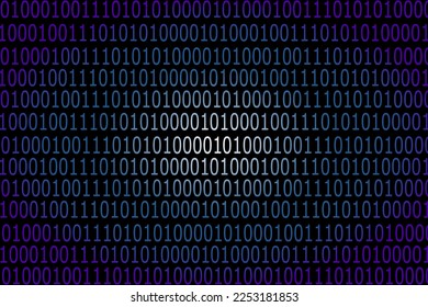 Binary computer program code, a vector illustration of randomly arranged zeros and ones that make up a programming language