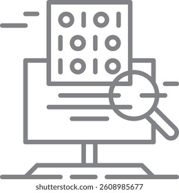 Binary Crisis management icon with black outline style. data, information, code, system, science, program, tech. Vector illustration