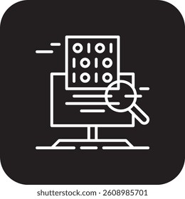 Binary Crisis management icon with black filled line style. data, information, code, system, science, program, tech. Vector illustration