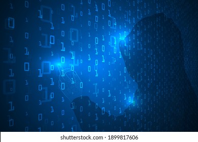Binary cyber security computer code technology abstract background.