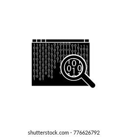 Binary Data Find Icon. Cyber security Icon. Premium quality graphic design. Signs, symbols collection, simple icon for websites, web design, mobile app on white background
