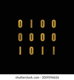 Binary Data Numbers Gold Plated Metalic Icon Or Logo Vector