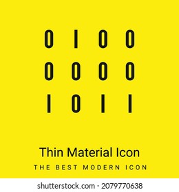 Binary Data Numbers Minimal Bright Yellow Material Icon