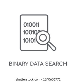 Binary data search linear icon. Modern outline Binary data search logo concept on white background from Business and analytics collection. Suitable for use on web apps, mobile apps and print media.