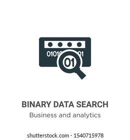 Binary data search vector icon on white background. Flat vector binary data search icon symbol sign from modern business and analytics collection for mobile concept and web apps design.