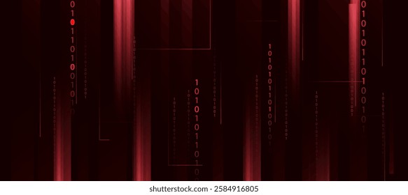 Binary data security background, cyber security with hacker concept for business or presentations and Technology content and articles EPS 10