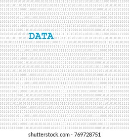Binary data sheet page with blue DATA logo 