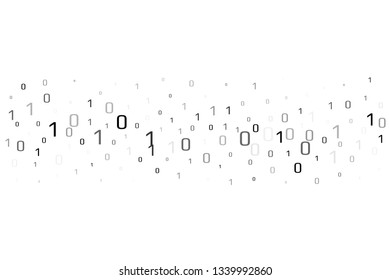 Binary data vector design element. Digital abstract background. Horizontal border