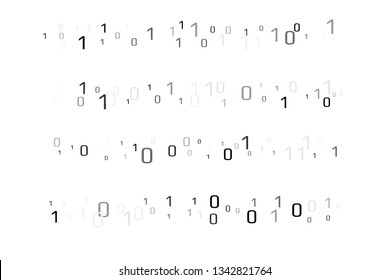 Binary data vector design element. Digital abstract background. Horizontal dividers.