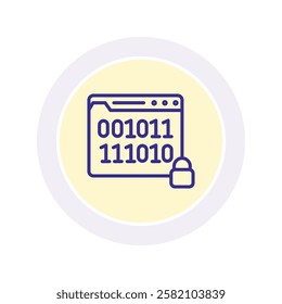Binary Encryption line icon, editable vector icon, pixel perfect, illustrator ai file 
