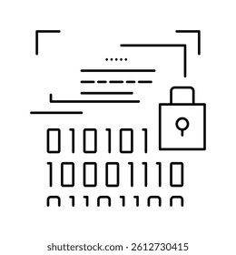 binary encryption line icon vector. binary encryption sign. isolated contour symbol black illustration