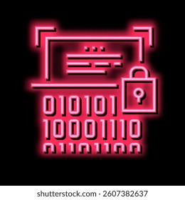 binary encryption neon light sign vector. binary encryption sign. isolated symbol illustration