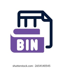 Duotone-Symbol für Binärdatei. Schlankes und modernes Vektorsymbol für Websites, mobile Apps, Marketingmaterialien und Unternehmensdesign. Voll skalierbar und sofort einsatzbereit.