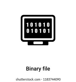 Binary file icon vector isolated on white background, logo concept of Binary file sign on transparent background, filled black symbol