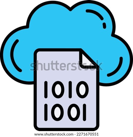 Binary File Sign stock illustration, Cloud encryption decryption Concept, Encoding or transforming data before storage vector icon design, Cloud computing and Web hosting services Symbol,