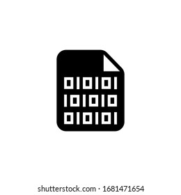 Binary file vector icon in black solid flat design icon isolated on white background