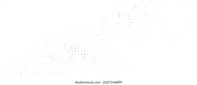 Binary flow. Digital data stream by grey ones and zeros. Minimal vector graphic pattern