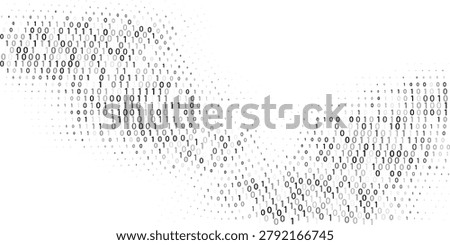 Binary flow. Digital data stream by grey ones and zeros. Minimal vector graphic pattern