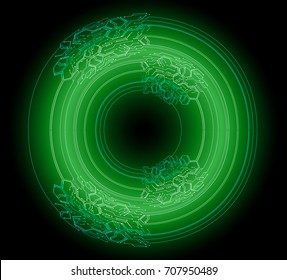 binary future technology, green cyber security concept background, abstract hi speed digital internet.motion move blur. eye  vector