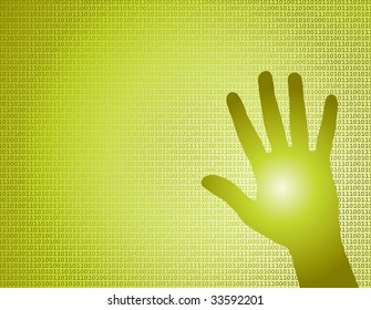 binary Hand vector background