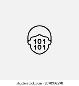 Vector de signo de icono binario,Símbolo, ilustración de logotipo para web y móvil