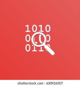 Binary Icons With Magnifying Glass Icon