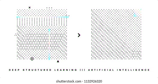 Binary infographic vector template | Big Data | Machine deep learning | Artificial intelligence technologies