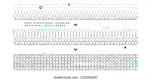 Binary infographic vector template | Big Data | Machine deep learning | Artificial intelligence technologies