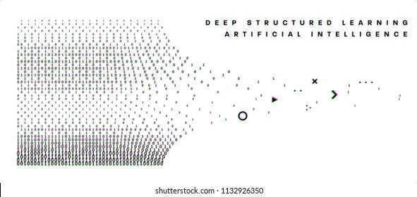 Binary infographic vector template | Big Data | Machine deep learning | Artificial intelligence technologies