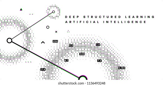 Binary infographic vector template | Big Data | Machine deep learning | Artificial intelligence technologies