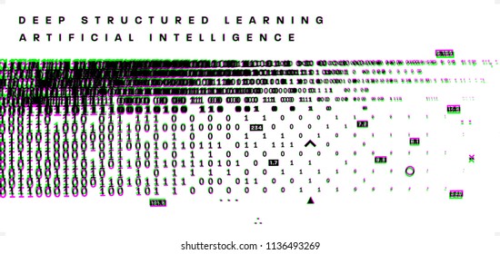 Binary infographic vector template | Big Data | Machine deep learning | Artificial intelligence technologies