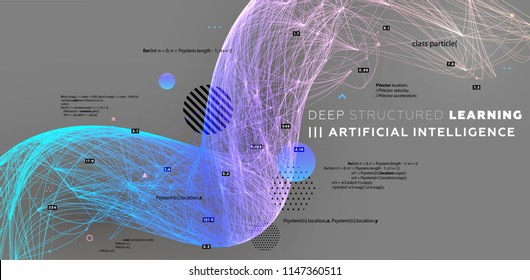 Binary infographic vector template | Big Data | Machine deep learning | Artificial intelligence technologies