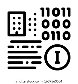 binary information icon vector. binary information sign. isolated contour symbol illustration