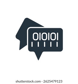 binary language icons isolated on White Background. Flat style design