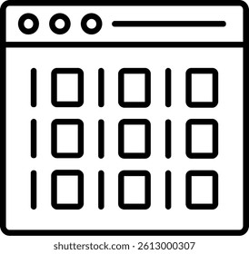 Binary Line Vector Icon Design