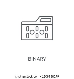 Binary linear icon. Binary concept stroke symbol design. Thin graphic elements vector illustration, outline pattern on a white background, eps 10.