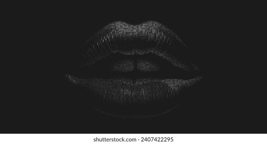 Binary lips. Digital love. Cyber kiss. 