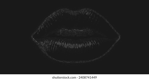 Binary lips. Digital love. Cyber kiss. 