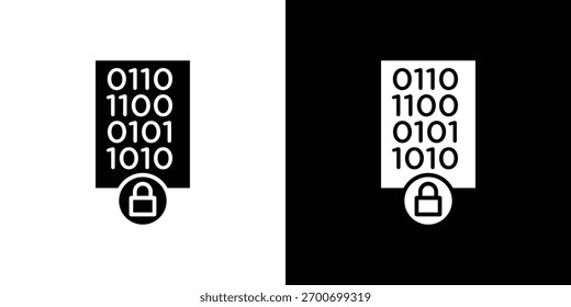 Binary Lock icon design concept. vector flat icons