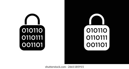 Binary Lock icon of a flat style vector