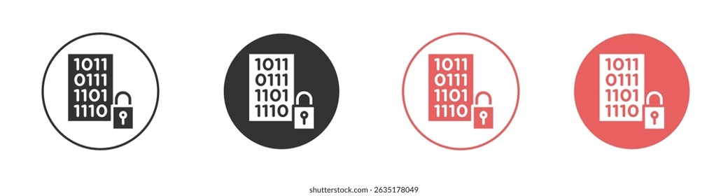 Binary Lock icon vector design template simple and clean style
