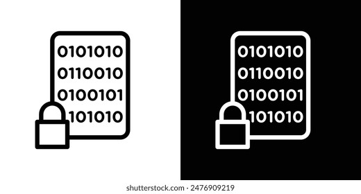 Binary Lockvector icon set on white background.