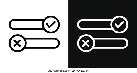 Binary Logic and Decision-Making Icons. Boolean True or False, Yes or No Symbols
