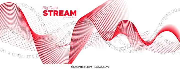 Binary Matrix Background. Red Tech Poster. Particle Motion. Big Data Concept. White Binary Number Wallpaper. Tech Banner. Digital Particles. Big Data Stream. Information Binary Technology.