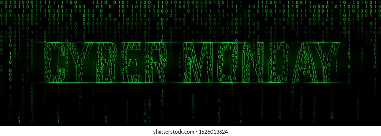 Binary matrix banner for a cyber monday sale clearance