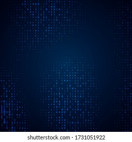 Binary Matrix Code. Data Stream One and Zero Computer Numbers. Coding, Hacking, Mining of Crypto-Currency Bitcoin Concept. Vector illustration.