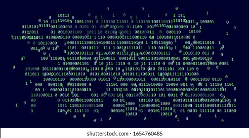 Binary matrix on dark background. Concept illustration for infosec and cryptography subjects.