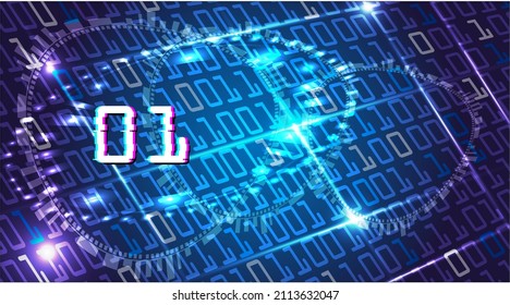 Binary matrix vector wallpaper with glitch effect style.