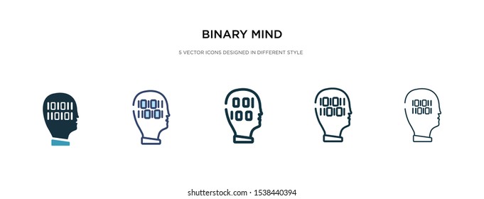 binary mind icon in different style vector illustration. two colored and black binary mind vector icons designed in filled, outline, line and stroke style can be used for web, mobile, ui